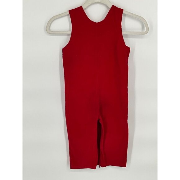Red Corduroy Train Applique‎ Overalls Size 4T By Funtasia! Too - Picture 7 of 7